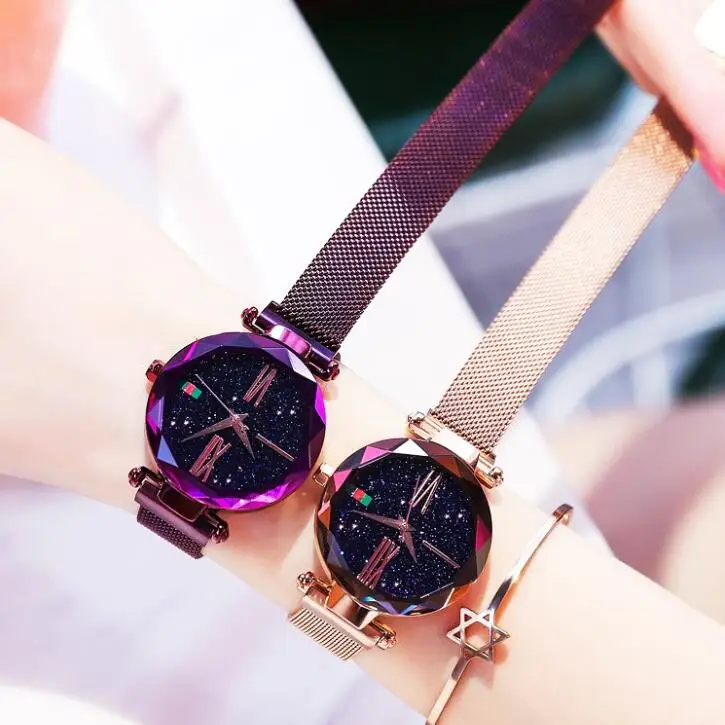 2019 New Brand Rosy Gold Mesh Magnet Starry Sky Quartz Watch Women Casual Watches Relogio Feminino Ladies Wrist Watch Hot Sale 2019 New Brand Rosy Gold Mesh Magnet Starry Sky Quartz Watch Women Casual Watches Relogio Feminino Ladies Wrist Watch Hot Sale