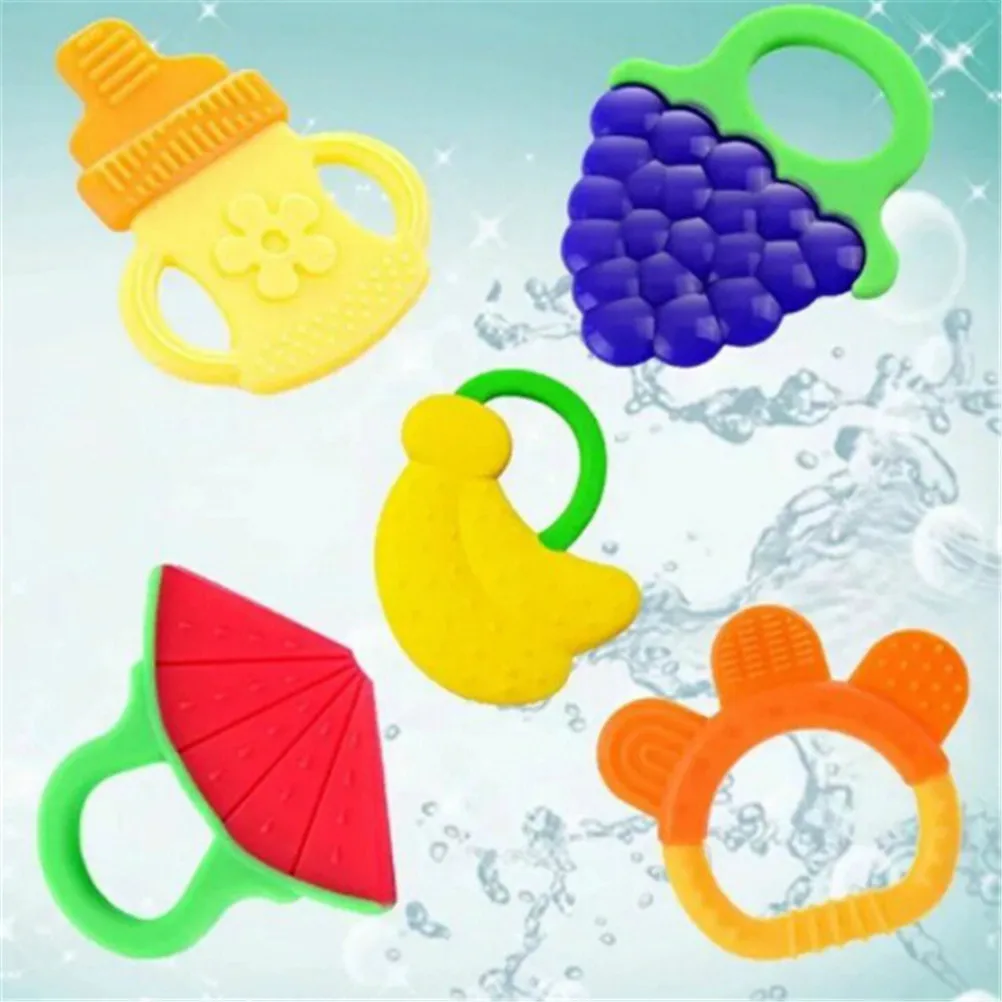Fruits Shape Teethers Baby Teether Teething Toy Toddler Infant Grape Training Silicone Molar