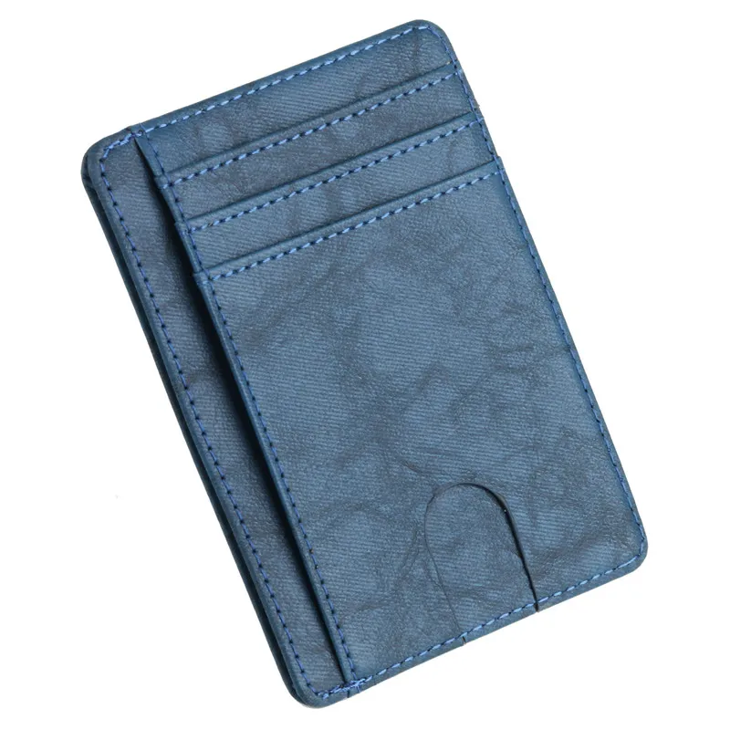 Тонкий RFID блокирующий кожаный кошелек, кредитный ID держатель для карт, кошелек, чехол для денег для мужчин и женщин, модная сумка для монет 11,5x8x0,5 см