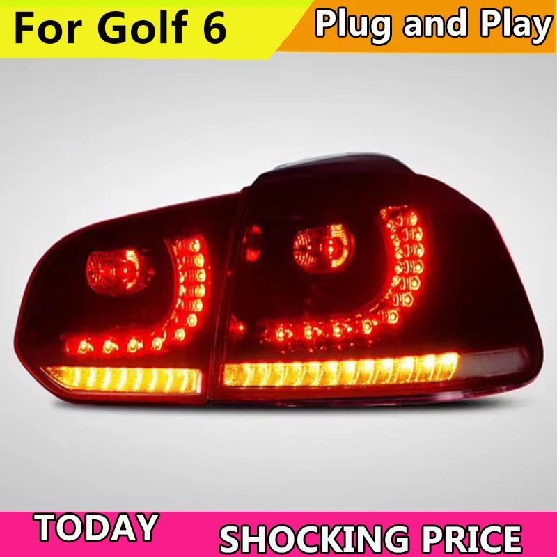 Car Style For Golf 6 Taillights 2008 2009 2010 2012 2013 Led Taillight for R20 for MK6 Rear Light Plug and Play Design back lamp Car Style For Golf 6 Taillights 2008 2009 2010 2012 2013 Led Taillight for R20 for MK6 Rear Light Plug and Play Design back lamp
