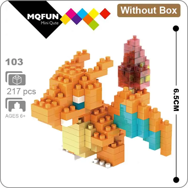 LNO Kawaii аниме мультфильм Пикачу Алмазный Блок пластиковый куб фигурки Строительные блоки Кирпич развивающие игрушки игра DIY модель - Цвет: LNO 103 Without Box