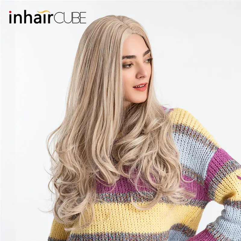 Inhair Cube 26 дюймов длинные натуральные волнистые синтетические парики средний