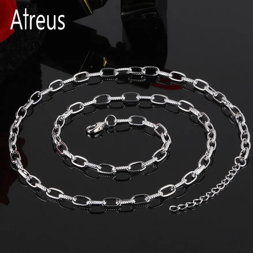 Atreus 61 см Простой алюминиевый Роло цепь для женщин/мужчин длинный кулон ожерелье цепь для DIY ювелирных изделий делая фурнитура Аксессуары