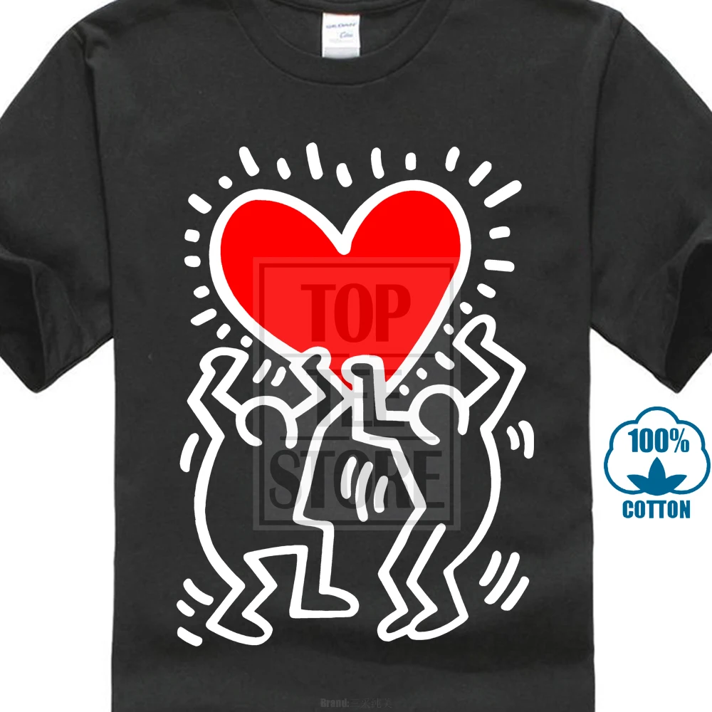 New Keith Haring Symbol Heart Pop Art White Black Men'S T Shirt Size S 4Xlin TShirts from Men