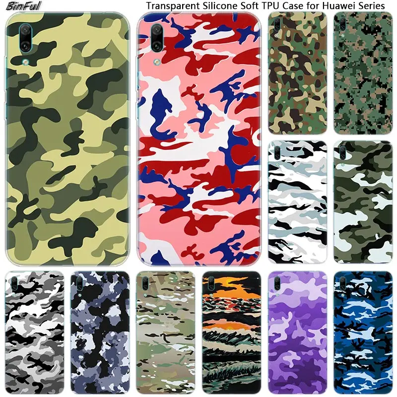 

Hot Army Camo Camouflage Soft Silicone Phone Case for Huawei Mate 10 20 Lite Pro Enjoy 9S Y9 Y7 Y6 Y5 2019 2018 Pro 2017 Fashion