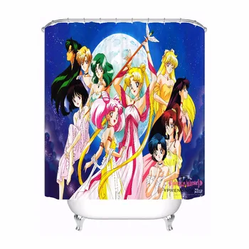 

Custom Bishoujo Senshi Sailor Moon Waterproof Shower Curtain Home Bath Bathroom s Hooks Polyester Fabric Multi Sizes180509-34