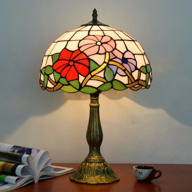 Euignis 12-inch Stained Glass Mosaic Table Lamp Lamparas De Mesa Para El Dormitorio Candeeiro Moderno Luz | Лампы и освещение