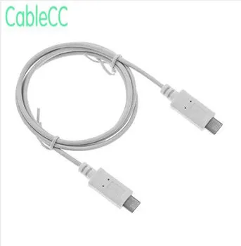 

White USB-C USB 3.1 Type C Male Connector to C Male Charge Data Cable for Macbook & Chromebook 30cm