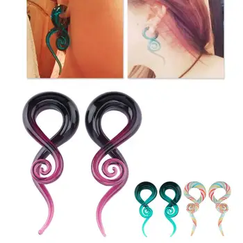 

Glass Ear Tapers Plugs Spiral Ear Expanders Piercing Stud Jewelry