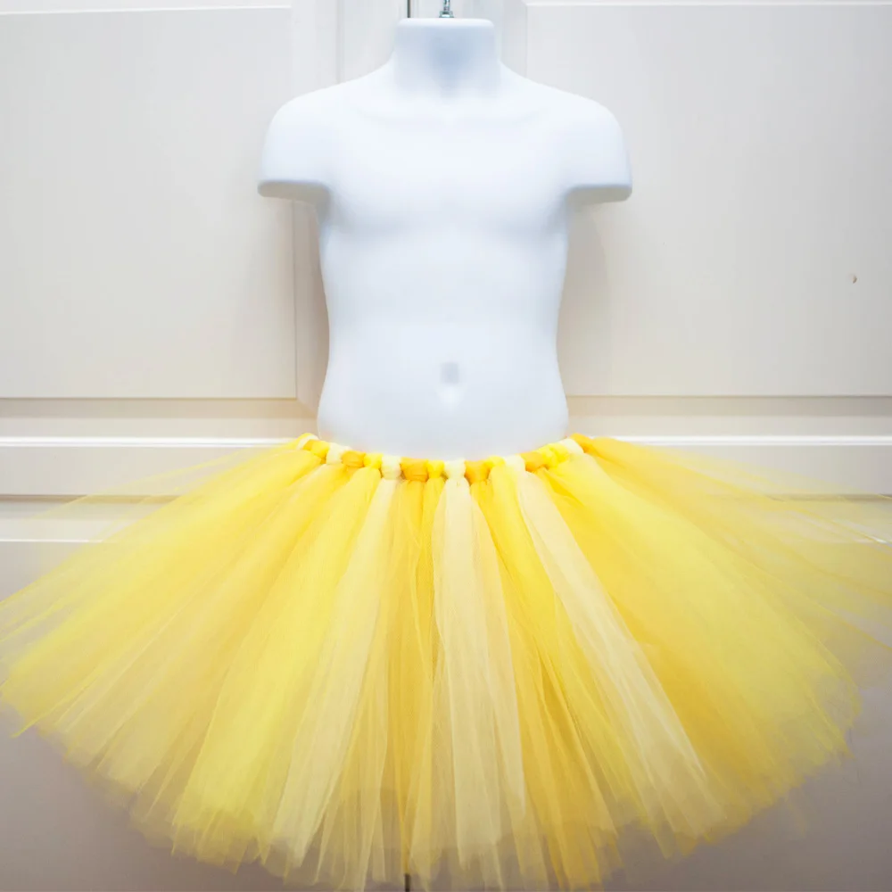 Желтая Пышная юбка-пачка юбка для дня рождения для маленьких девочек Детская танцевальная балетная юбка Детский костюм на Хэллоуин реквизит для фотосессии новорожденных