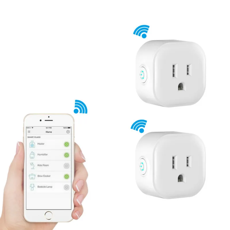 США Plug Смарт электрические розетки Wi-Fi Дистанционное управление таймер Функция Управление Smart Plug дома Мощность розетка