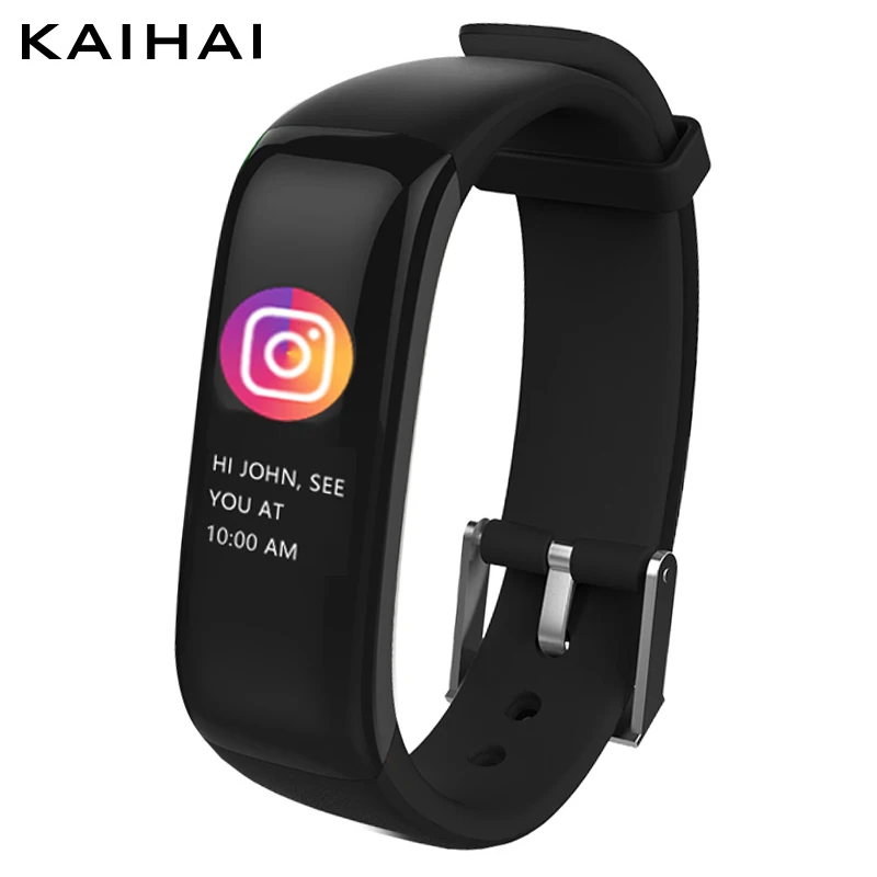 

KAIHAI Color Heart rate Monitor Blood pressure sport smart Fitness Bracelet Pedometer Watch APP push display stopwatch sleep