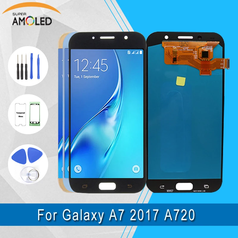 

For SAMSUNG GALAXY A7 2017 A720 A720F SM-A720F LCD Display Touch Screen Digitizer Assembly Replacement for SAMSUNG A720 LCD