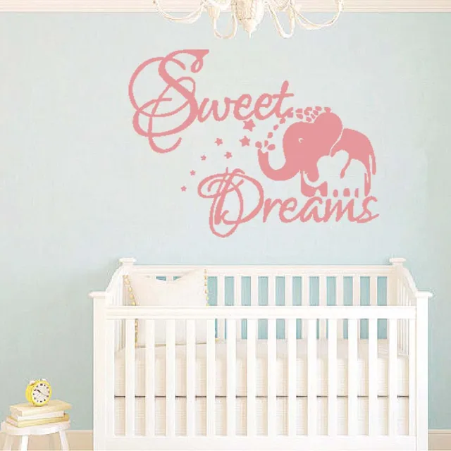 Sweet Dream Quotes Elephant Wall Stickers Nursery Room Decorations Sweet Dream Quotes Elephant Wall Stickers Nursery Room Decorations Cartoon Animal Letter Diy Bedroom Decals Mural