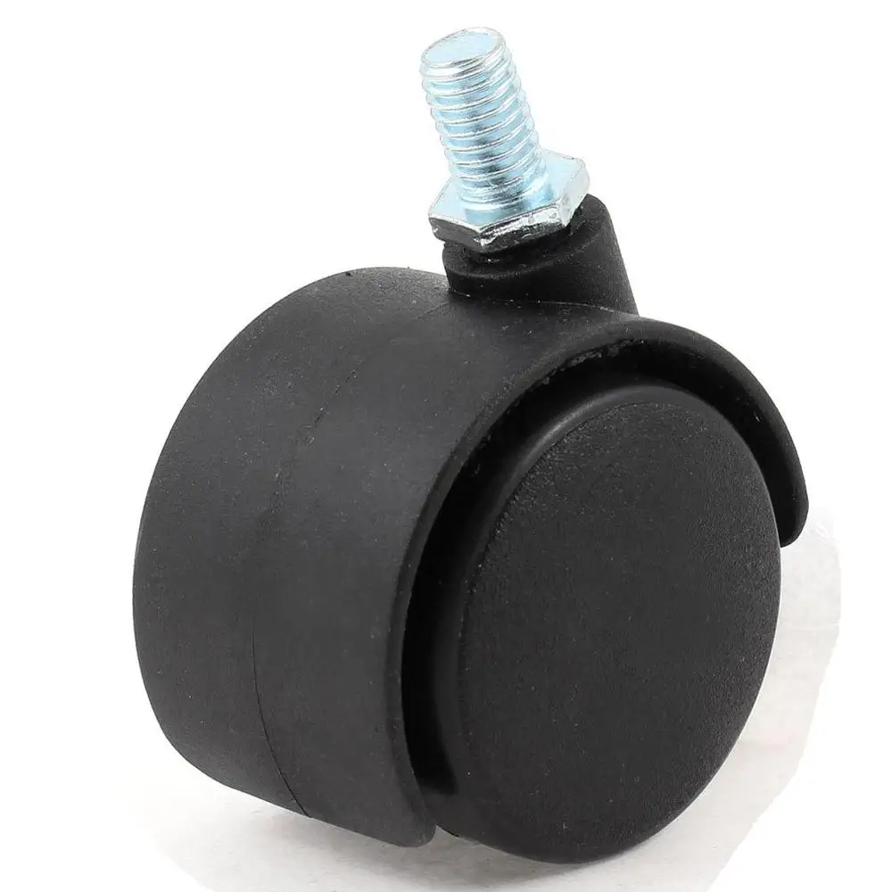 

GSFY! 6mm Threaded Stem 40mm Dual Wheel Rotatable Caster Black