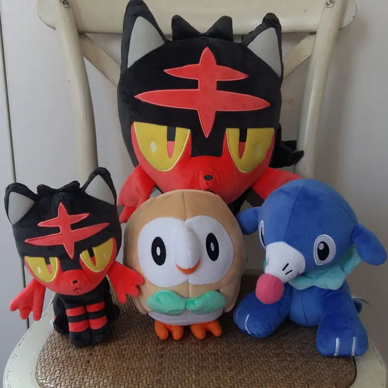 Новая японская игрушка Rowlet Litten Popplio 20 см 40 Подлинная кукла sun moon плюшевая в