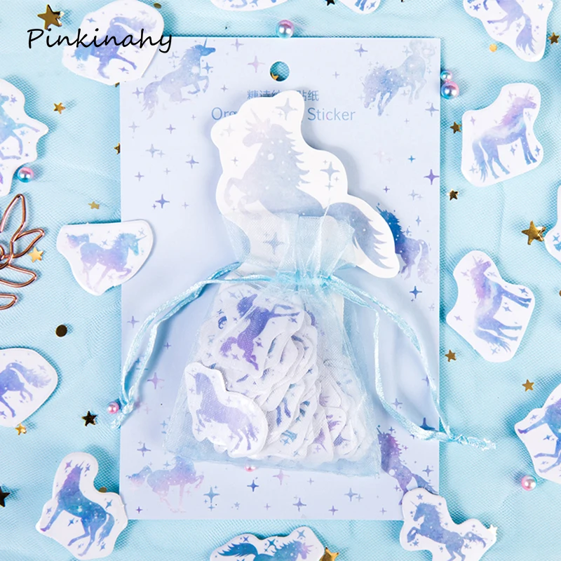 

100Pcs/Box Laser Cute Lucky Unicorn Stickers Paper Adhesive Stickers For Children Gifts DIY Decorative Diary Scrapbooking DT015