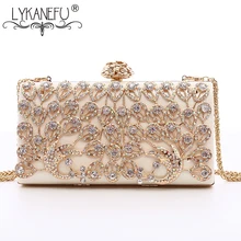 LYKANEFU роскошные женские вечерние сумки с цветочным узором, бриллианты, дамские клатчи на цепочке, сумки на плечо, вечерние, свадебные сумочки