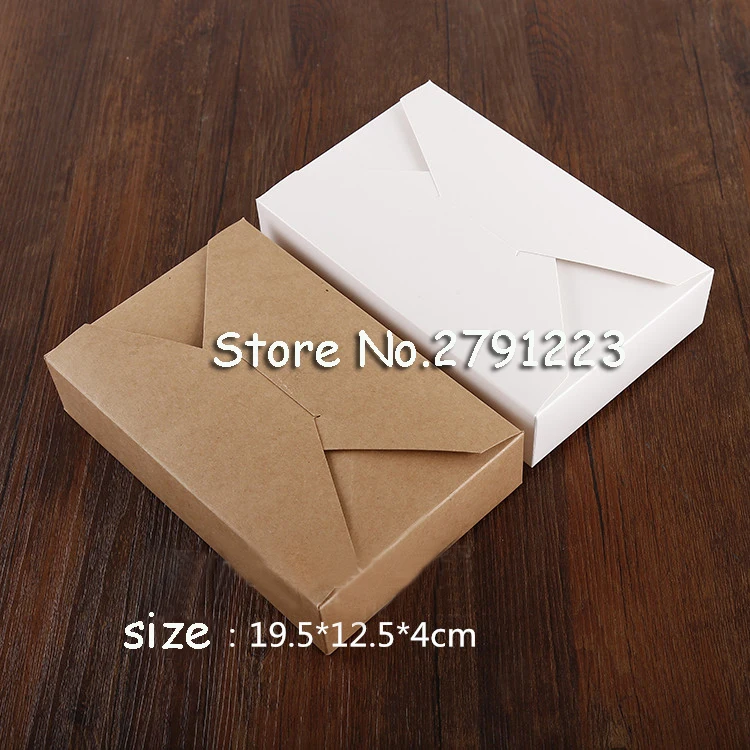 20 шт./лот 19.5 см x 12.5 см x 4 см крафт-бумага подарочная коробка конверт типа крафт-картона, коробки пакет Для свадебной вечеринки пригласительных билетов