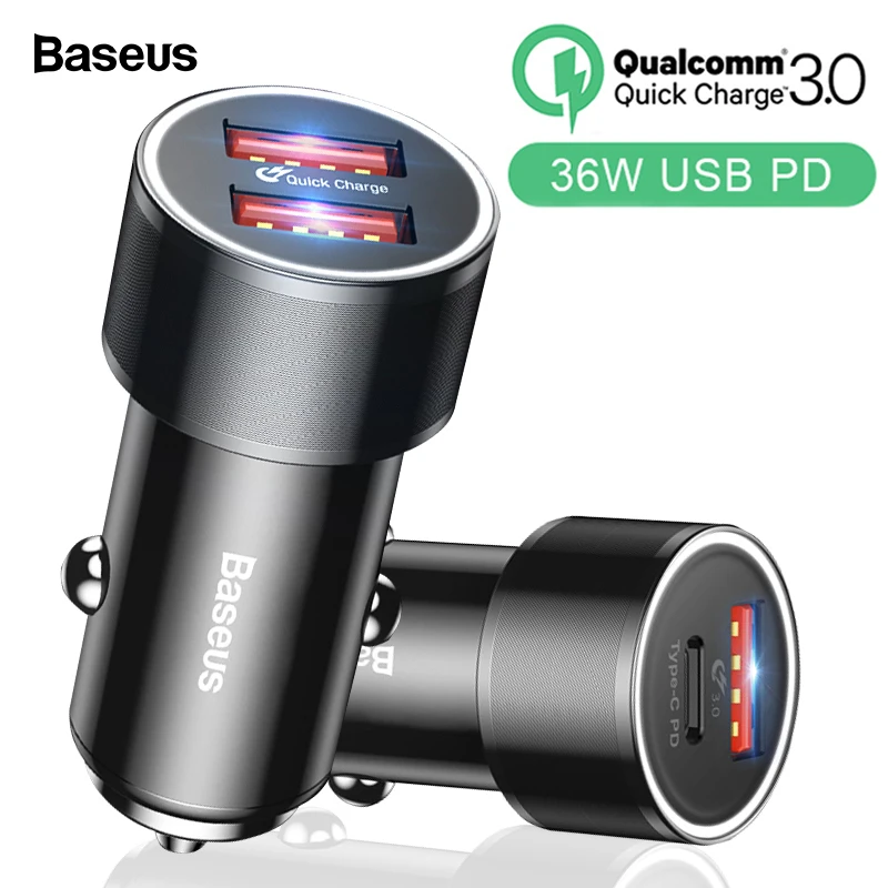Baseus 36 W USB شاحن سيارة ثنائي شاحن سريع 3.0 سيارة-شاحن آيفون Xiaomi مزيج 3 سامسونج USB C PD سريع سيارة محول الشحن Baseus 36 W USB شاحن سيارة ثنائي شاحن سريع 3.0 سيارة-شاحن آيفون Xiaomi مزيج 3 سامسونج USB C PD سريع سيارة محول الشحن