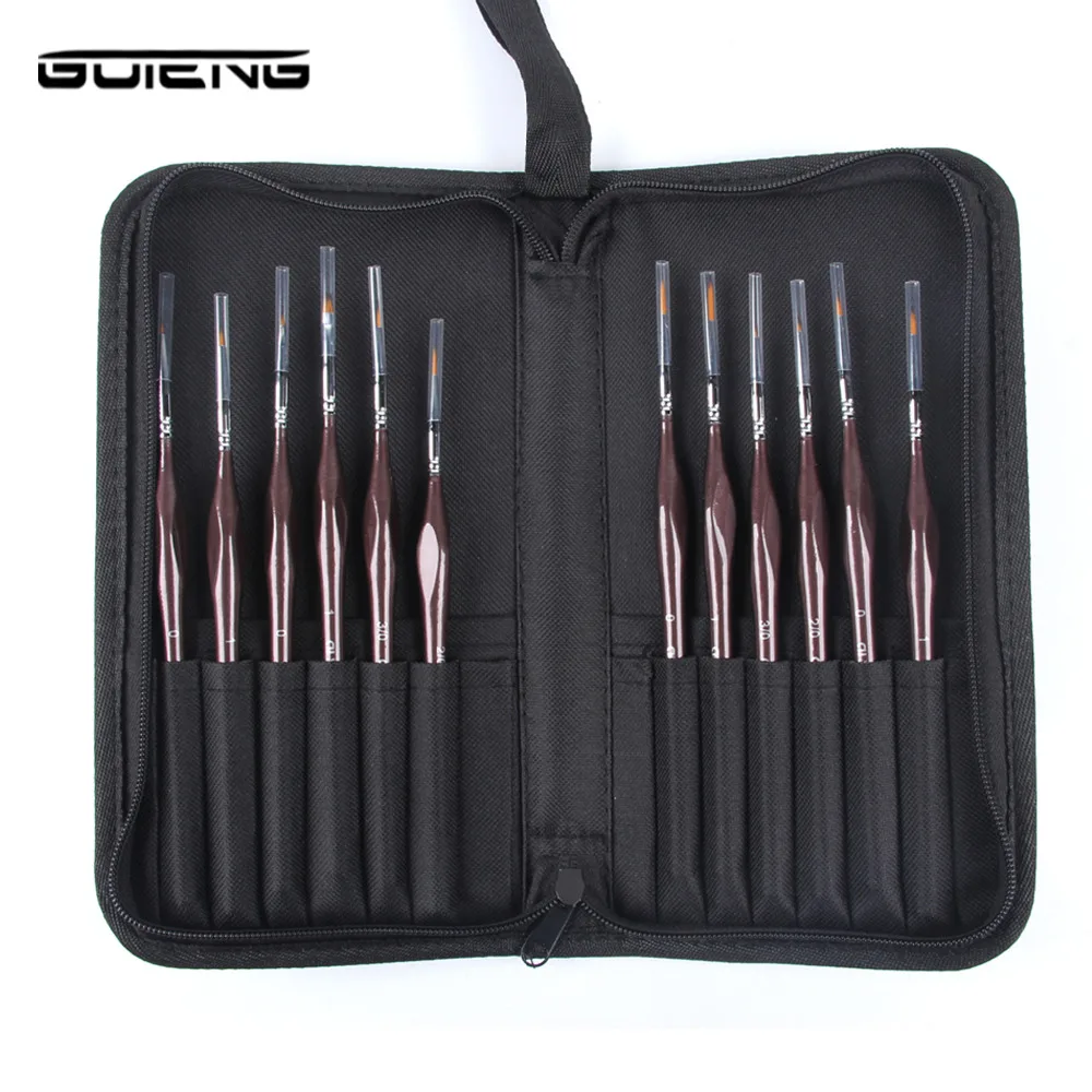 

12pcs Holes Mesh Watercolor Acrylic Gouache Oil Paint Brushes Case Zippered Holder Storage Bags For Artists