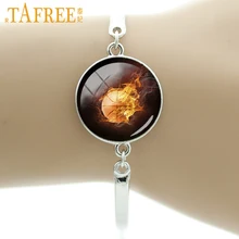 TAFREE/Лидер продаж, модный сжигающий баскетбол, художественный стеклянный браслет с драгоценными камнями, крутая Мужская и женская майка для мальчиков, вентиляторы, ювелирное изделие подарок спортивный шарм E811