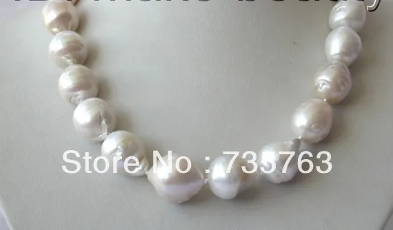 

xiuli 00165 big 20mm baroque white reborn keshi freshwater cultured pearl necklace