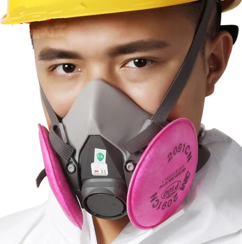 

3M 6200 Spray Paint Dust Mask respirator facepiece with 2091 P100 Fliter Suit Industry Safety Security Dust Proof Mask