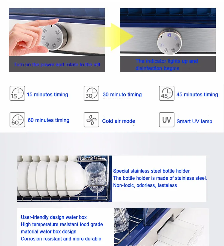 Бытовой дезинфекционный шкаф дезинфицирующий Шкаф Кухонные палочки для еды сушильная сушилка для посуды шкаф для сушки и дезинфекции Wat
