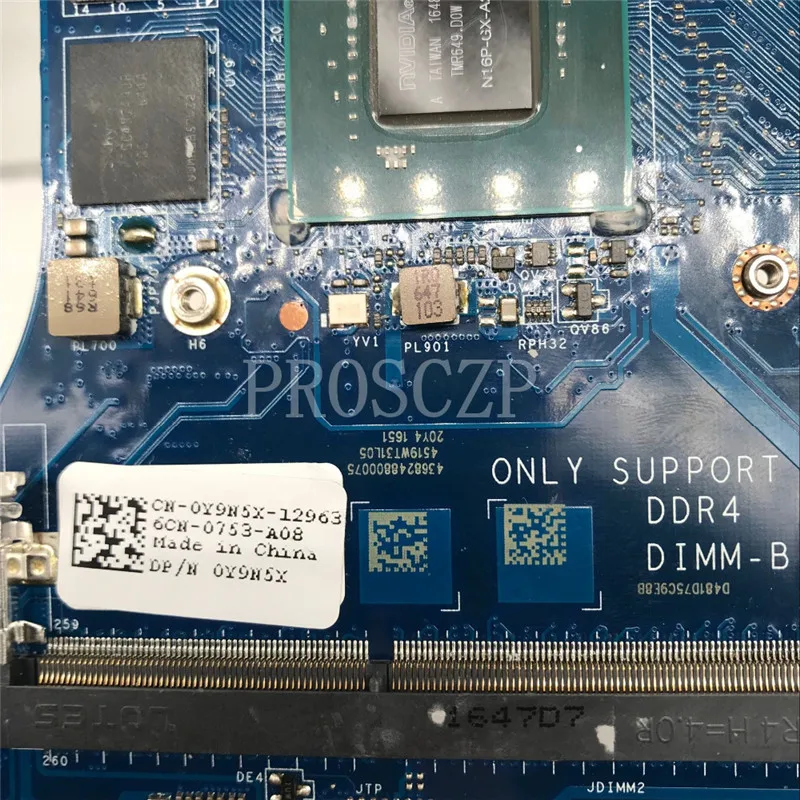 Для XPS 15 9550 материнская плата для ноутбука LA-C361P 0Y9N5X CN-0Y9N5X DDR4 с i7-6700HQ процессором GTX960M GPU Протестировано ОК