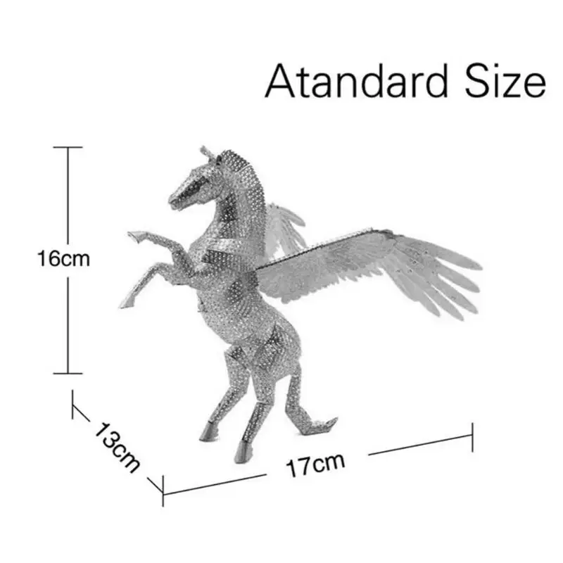 3D металлическая нано-головоломка, модель летающей лошади, сделай сам, 3D режущий пазл, игрушки, микромир, для детей и взрослых, модель сборки, развивающие игрушки, подарок