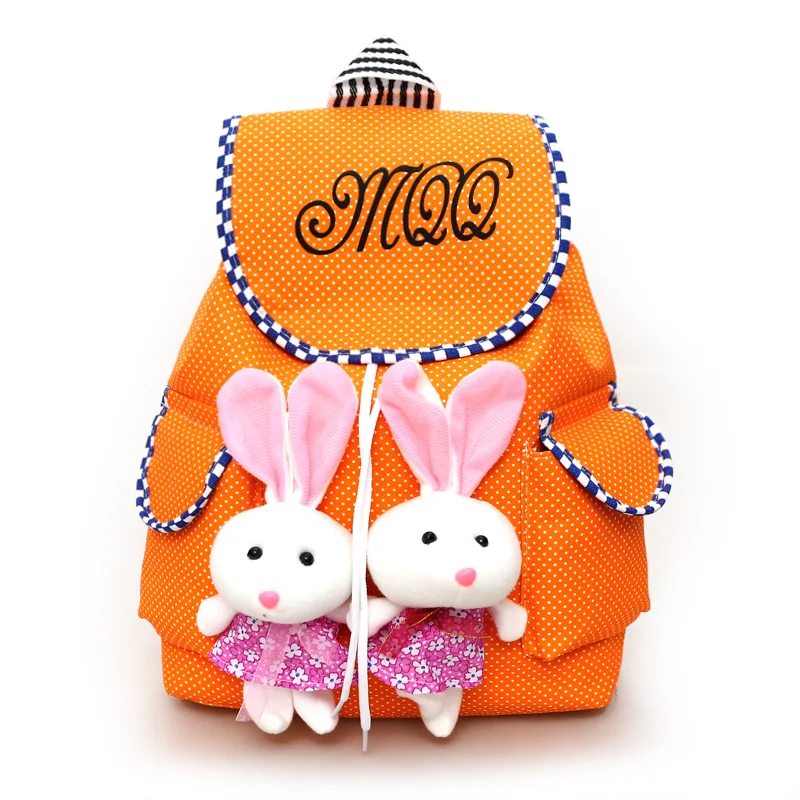 Рюкзак для детей школьные сумки с 2 кроликами Детские рюкзаки холщовая сумка