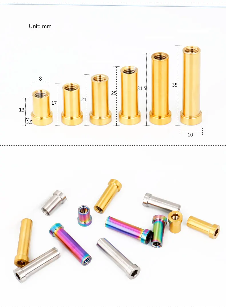 Deemount встраиваемые M6 Ti Nut W/шайба полной длины 13/17/21/25/31,5/35 мм для Дорожный Велосипедный тормозной суппорт C зажим крепления Титан Запчасти