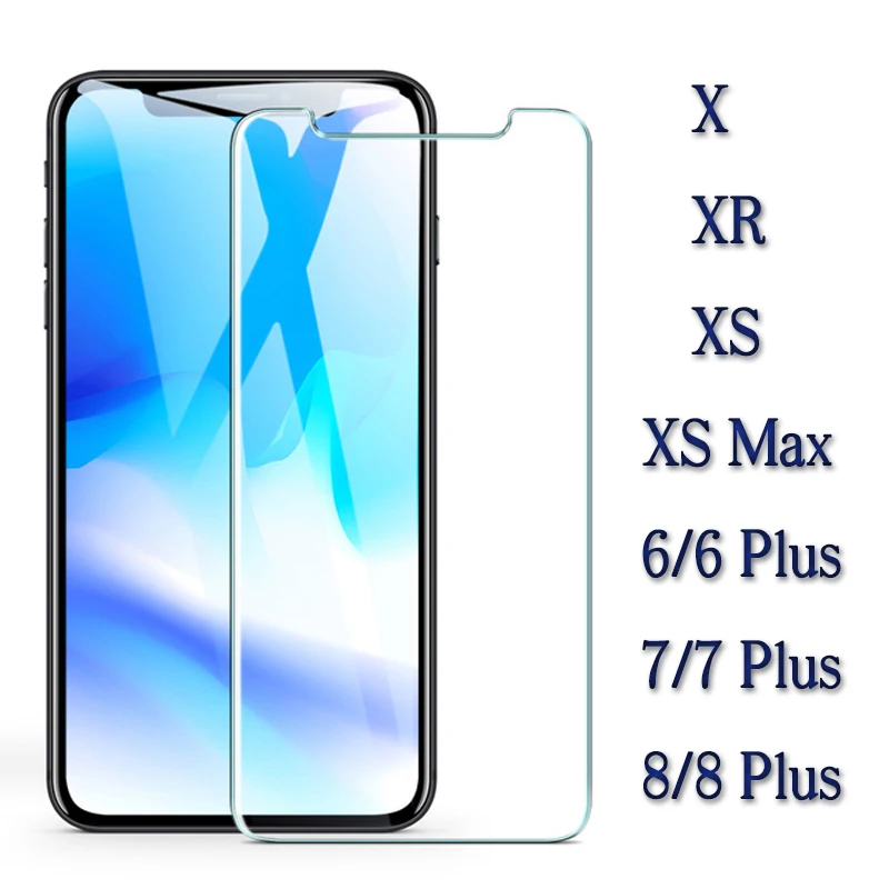 

On IphoneX XS Glass For Apple Iphone XS Max XR 6 7 8 Plus 10 Protective Film Screen Protector Protect Tremp Glas Protection Case