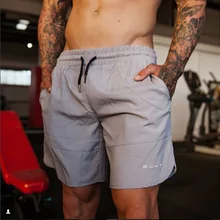 Модные мужские джоггеры повседневные тренажерные залы фитнес тонкие шорты мягкие полиэстер брюки шорты короткие брюки для бодибилдинга одежда