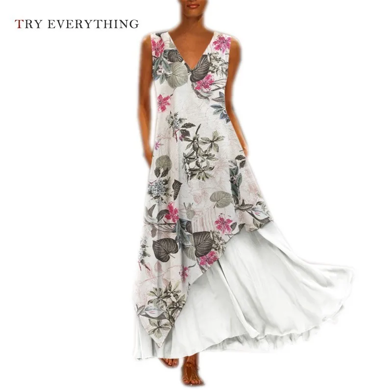

Floral Boho Dress Summer 2019 Women Yellow Plus Size Maix Beach Dresses Ladies Patchwork Print Loose Holiday Long Dress 3XL 5XL