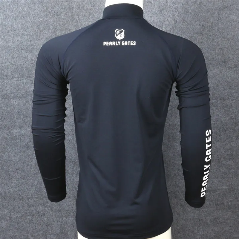 Мужские осенние тренировочные футболки с перламутровыми воротами для гольфа на открытом воздухе с антифрикционным длинным рукавом PG Golf одежда футболки
