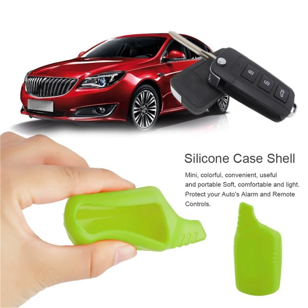 

10 Pcs Green B9 Mini Silicone Shell Cover for Remote Control Two-way Car Alarm System