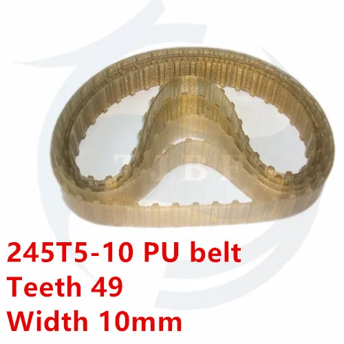 

1 piece polyurethane timing belt 245 T5 10 Length 245mm Teeth 49 pitch 5mm width 10mm Trapeziod Belt 245T5 Industrial Belt