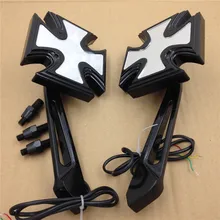 Aftermarket free shipping motorcycle parts Custom LED turn siganl integrated mirror Black
