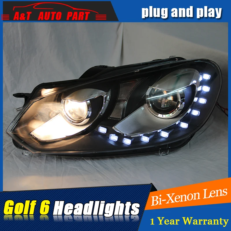 Фары для vw golf GTI 2009 2013 Стайлинг автомобиля 6 DRL светодиодные Биксеноновые линзы