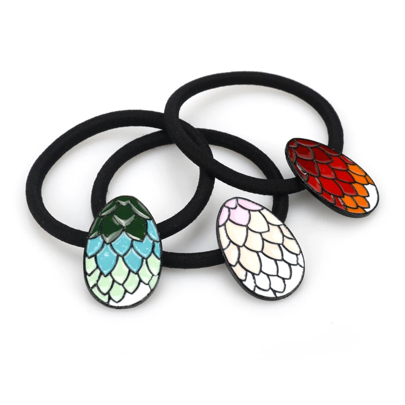 

Game Of Thrones Dragon Egg Enamel Badge Women Rubber Bands Scrunchy Elastic Hair Bands Girls Headband Becorations Ties Gum Hair