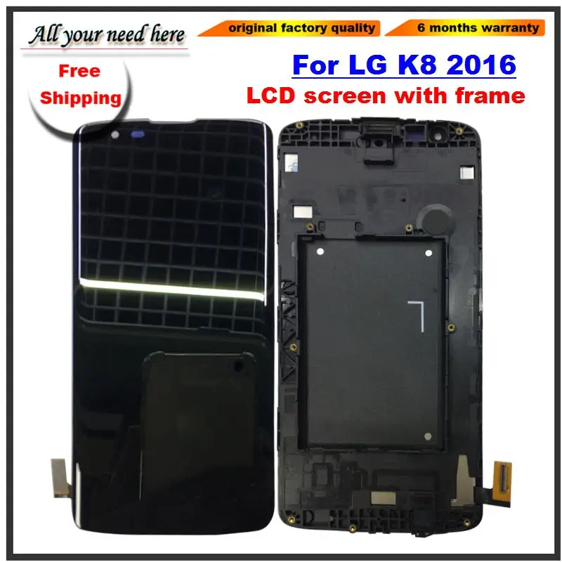 

5.0" For LG K8 2016 K371 K370 K350 K350N K350E K350DS LCD Display With Touch Screen Digitizer Assembly With Frame