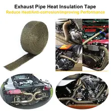 5 Meters Titanium Exhaust Pipe Fiberglass Heat Shield Tape Reduce Heat Wrap Roll For Vehicle Motorcycle Boat Engine Pipe