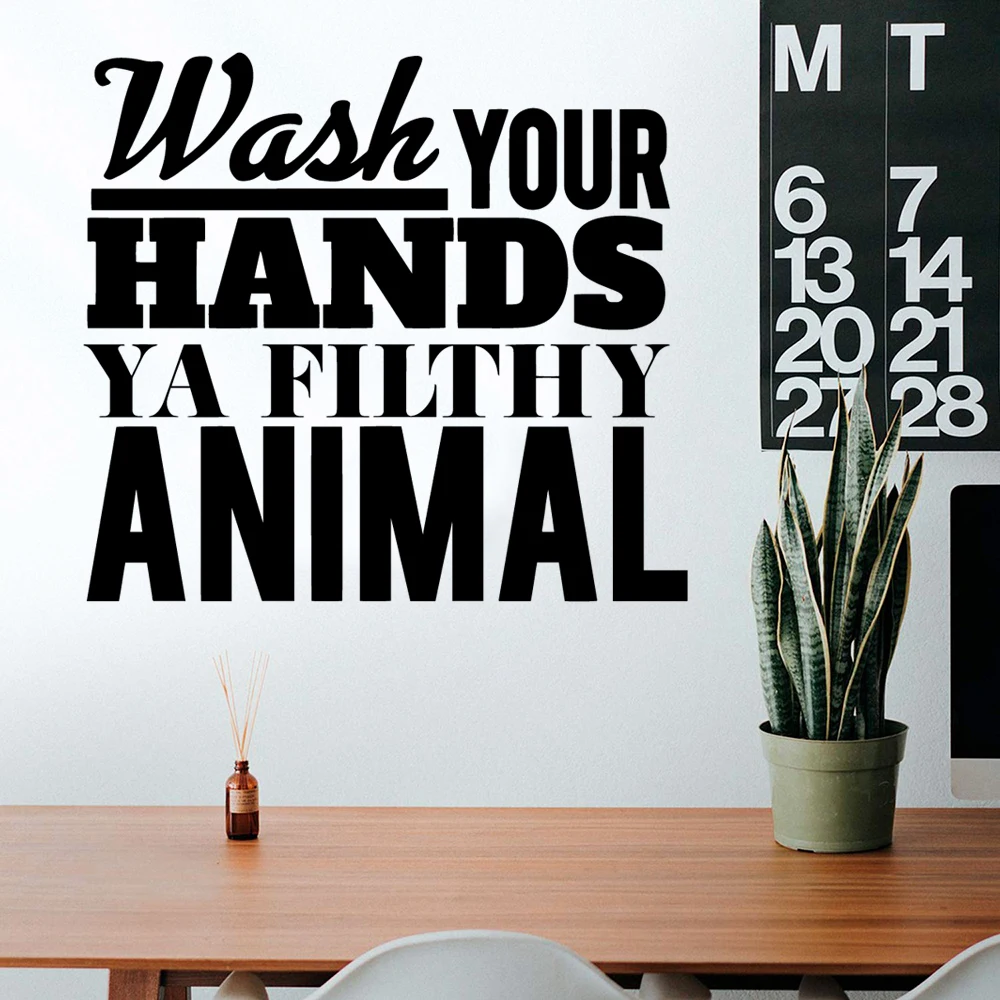 

Colorful wash your hands Wall Sticker Room Decoration Accessories For Wash Room Wall Decor