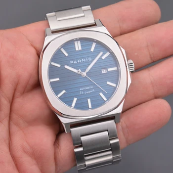 Parnis-relojes mecánicos automáticos para hombre, reloj masculino de 42MM, con cristal de zafiro, 2019