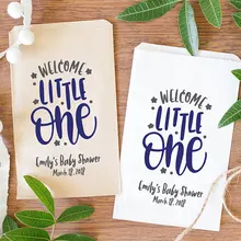 Пользовательское имя Добро пожаловать маленький один ребенок душ день рождения буфет лечение подарок бар пекарня печенье пользу попкорн мешки