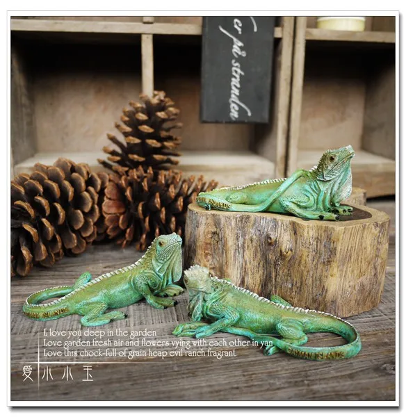 Free Shipping 3pcs/set Desert Lizard Resin Ornaments Decorations