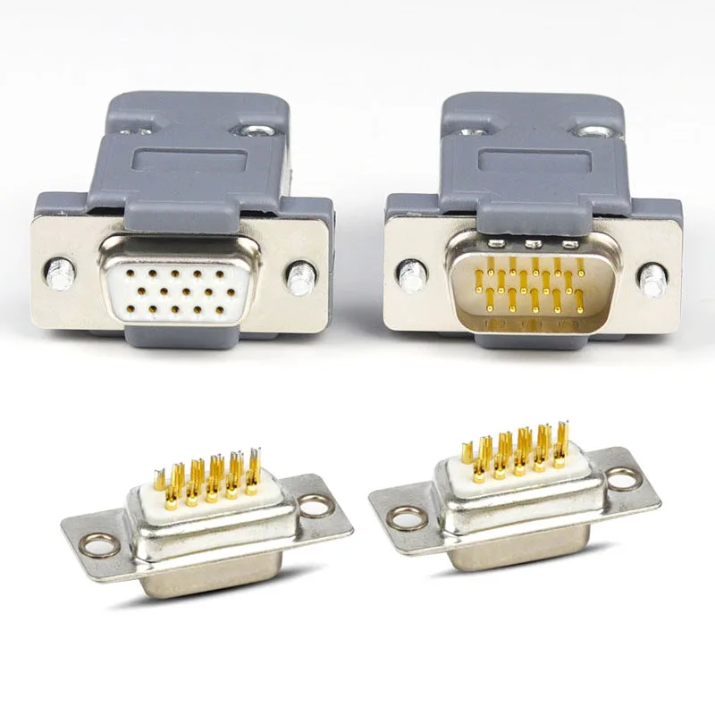 

VGA Socket Adapter HDB15 Male Female 3 Row 15 Pin DB15 Solder Connector