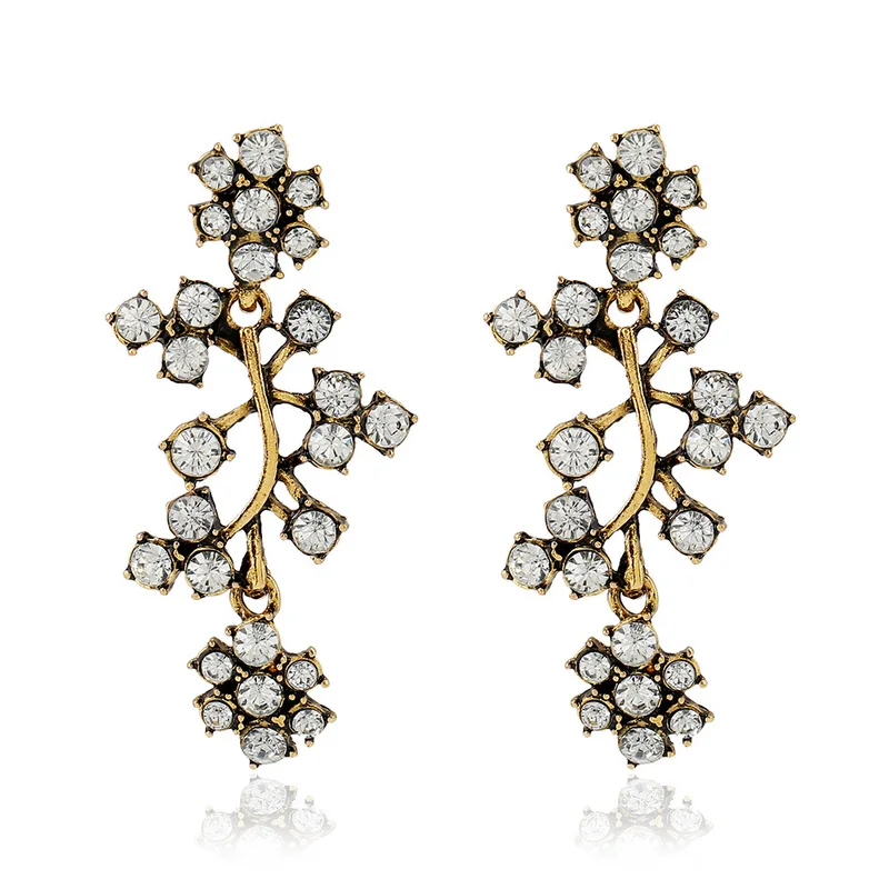 

2019 Limited Brinco And American Style Restoring Ancient Ways Set Auger Branches Flowers Stud Earrings Manufacturer Wholesale